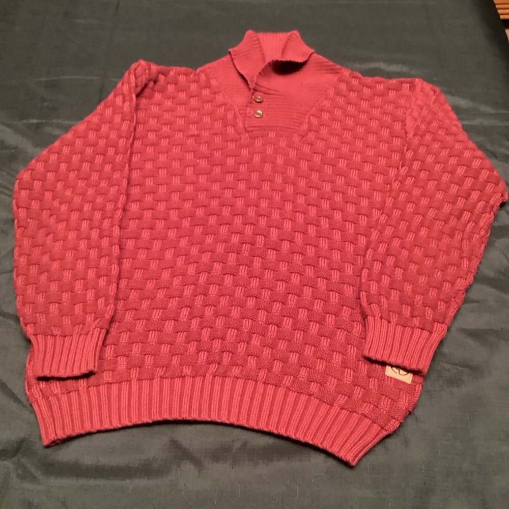 Shein waffle pattern burgundy pullover sweater, size XL 210